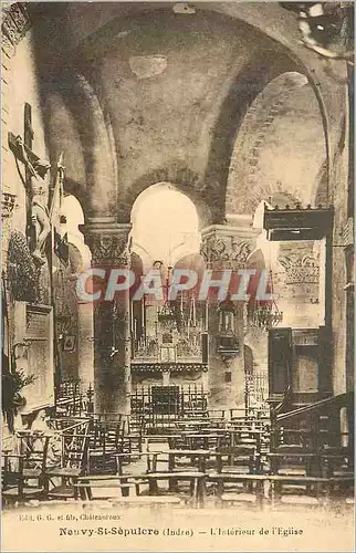 Ansichtskarte AK Neuvy St Sepulcre (Indre) L'Interieur de l'Eglise