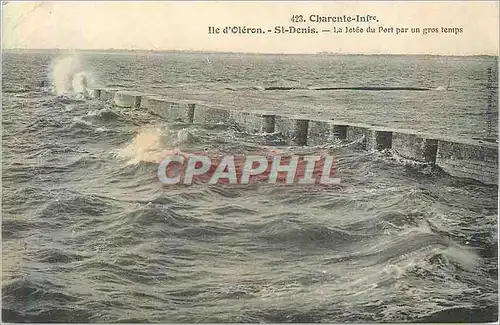 Ansichtskarte AK Charente Inferieure Ile d'Oleron St Denis La Jetee du Port par un Gros Temps