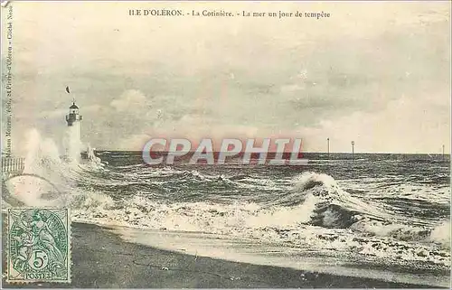 Cartes postales Ile d'Oleron La Cotiniere La Mer un Jour de Tempete Phare