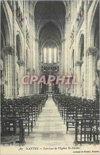 Cartes postales Nantes Interieur de l'Eglise St Nicolas