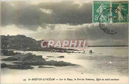 Ansichtskarte AK St Brevin L'Ocean sur la Plage le Fort du Pointeau Effet de Soleil Couchant