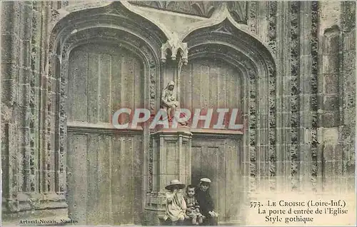 Ansichtskarte AK Le Croisic (Loire Inf) La Porte d'Entree de l'Eglise Style Gothique Enfants
