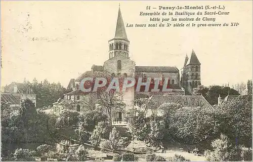 Cartes postales Paray le Monial (S et L) Ensemble de la Basilique du Sacre Coeur