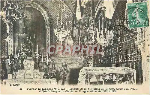 Cartes postales Paray le Monial (S et L) Chapelle de la Visitation ou le Sacre Coeur s'est Revele a Sainte Margu