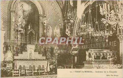 Cartes postales Paray le Monial Interieur de la Chapelle