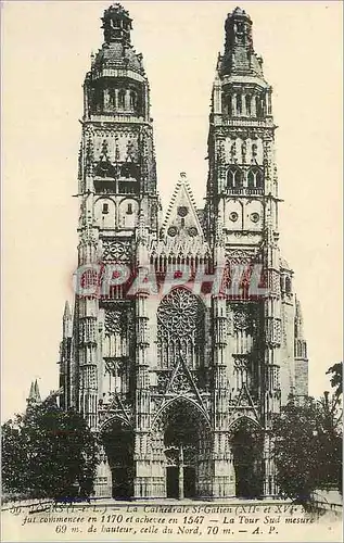 Cartes postales Tours (I et L) La Cathedrale St Gatien (XIIe et XVIe Siecles)