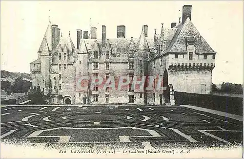Cartes postales Langeais (I et L) Le Chateau (Facade Ouest)