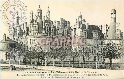 Cartes postales Chambord Le Chateau Aile Francois Ier
