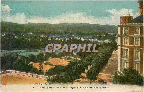 Cartes postales Pau Vue sur Jurancon et le Boulevard des Pyrenees