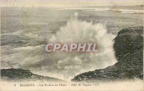 Cartes postales Biarritz Les Rochers du Phare Effet de Vagues
