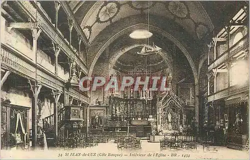 Cartes postales St Jean de Luz (Cote Basque) Interieur de l'Eglise