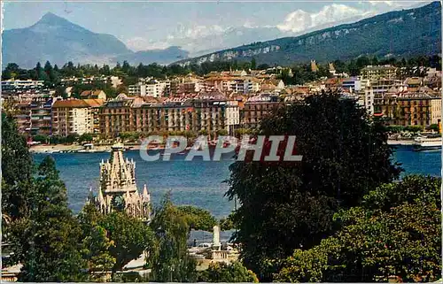 Cartes postales moderne Geneve Le Monument Brunswick La Rade et le Mont Blanc (4810 m)