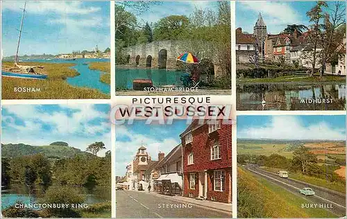 Cartes postales moderne Picturesque West Sussex Bosham Stopham bridge Midhurst Steyning Bury Hill