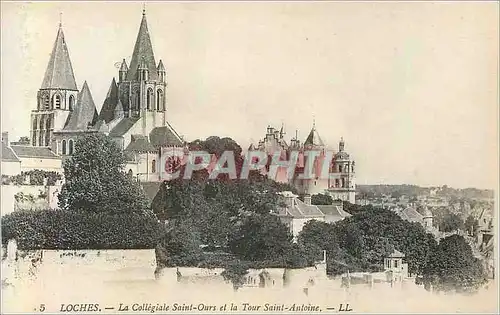 Ansichtskarte AK Loches La Collegiale Saint Ours et la Tour Saint Antoine