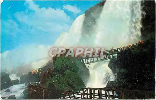 Moderne Karte View from Cave of the Winds Walk The Thundering American Falls