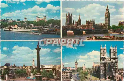 Cartes postales moderne London Tower of London Trafalgar Square House of Parliament Westminster Abbey