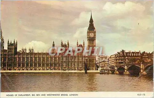 Moderne Karte House of Parliament Big Ben and Westminster Bridge London