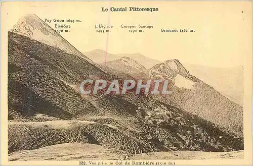 Moderne Karte Le Cantal Pittoresque Vue Prise du Col de Rombiere (1510 m)