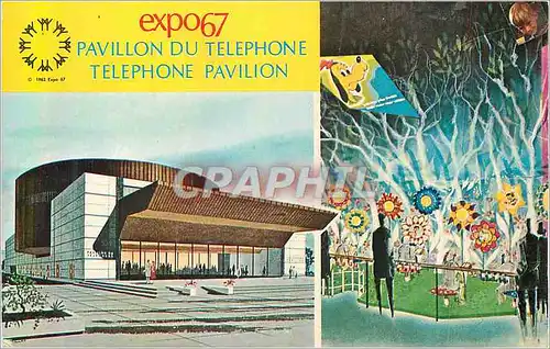 Moderne Karte Montreal Canada Pavillon du Telephone Les Attractions du Pavillon de l'Association du Telephone