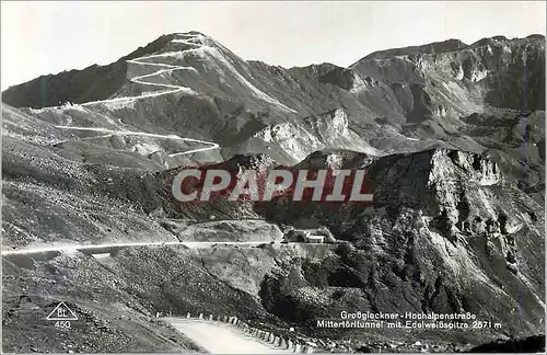 Moderne Karte Grobglockner Hochalpenstrabe Mittertoritunnel mit Edelweibspitze 2571 m