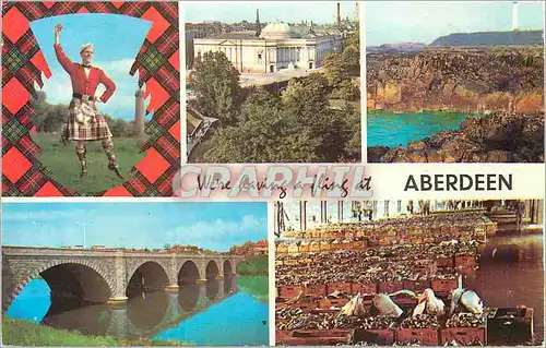 Cartes postales moderne Aberdeen Cowdray Hall Bridge of Don Girdle Ness Lighthouse Fish Market