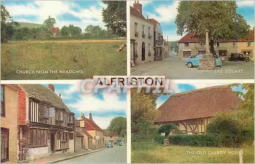 Moderne Karte Alfriston Church from the Meadows The Square The Old Clergy House