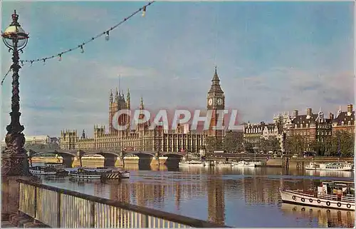 Moderne Karte The Houses of Parliament from Across the River Thames