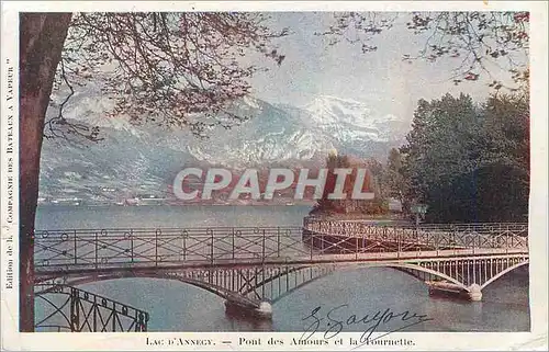 Cartes postales Lac d'Annecy Pont des Amours et la Tournette