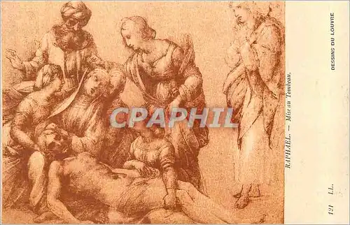 Cartes postales Dessins du Louvre Raphael Mise au Tombeau