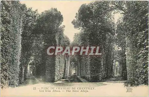 Cartes postales Parc du Chateau de Chantilly Les Trois Allees