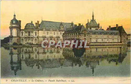 Cartes postales Chantilly Le Chateau Facade Sud Ouest