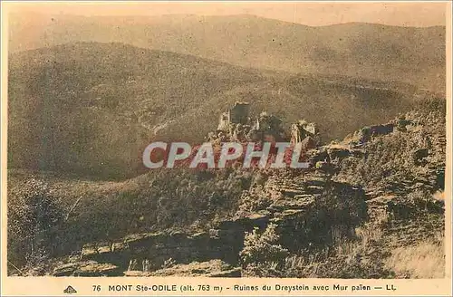 Cartes postales Mont Ste Odile (alt 763 m) Ruines du Drestein avec Mur Paien