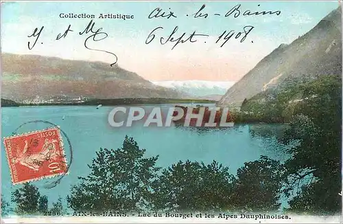 Ansichtskarte AK Aix les Bains Lac du Bourget et les Alpes Dauphinoises Collection Artistique