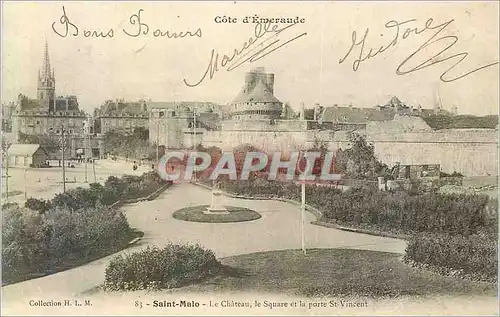 Ansichtskarte AK Saint Malo Le Chateau Le Square et la Porte St Vincent