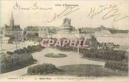 Cartes postales Saint Malo Le Chateau Le Square et la Porte St Vincent