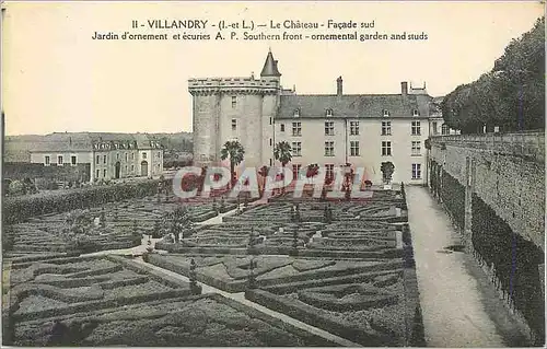 Ansichtskarte AK Villandry (I et L) Le Chateau Facade Sud Jardin d'ornement et Ecuries A P