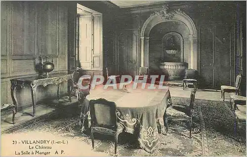 Cartes postales Villandry (I et L) Le Chateau La Salle a Manger A P