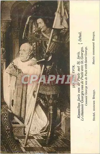 Cartes postales Musee Communal Bruges Le chanonic Georges Van de Paele avec St Georges Detail
