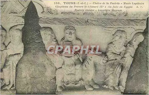 Ansichtskarte AK Tours (I et L) Cloitre de la Psalette Musee Lapidaire Chapiteau du Prieure St Leonard IXIe S La