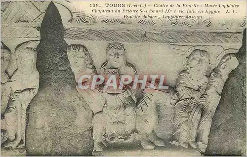 Cartes postales Tours (I et L) Cloitre de la Psalette Musee Lapidaire Chapiteau du Prieure St Leonard IXIe S La