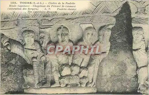 Ansichtskarte AK Tours (I et L) Cloitre de la Psalette Musee Lapidaire Chapiteau du Prieure St Leonard (Adoration