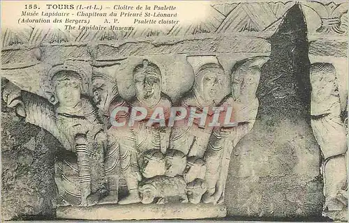 Cartes postales Tours (I et L) Cloitre de la Psalette Musee Lapidaire Chapiteau du Prieure St Leonard (Adoration