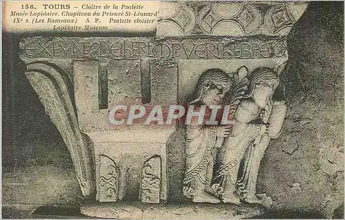 Ansichtskarte AK Tours (I et L) Cloitre de la Psalette Musee Lapidaire Chapiteau du Prieure St Leonard IXe S (Les