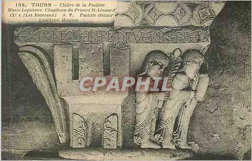 Cartes postales Tours (I et L) Cloitre de la Psalette Musee Lapidaire Chapiteau du Prieure St Leonard IXe S (Les