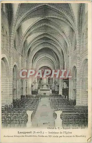 Ansichtskarte AK Longpont (S et O) Interieur de l'Eglise Ancienne Abbaye des Benedictins Fondee au XIe Siecle par