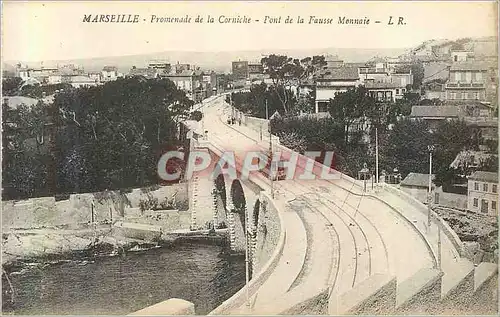 Cartes postales Marseille Promenade de la Corniche Pont de la Fausse Monnaie Tramway