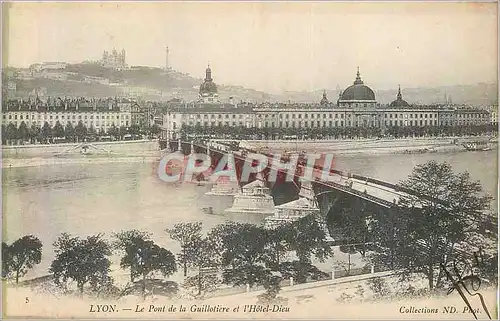 Cartes postales Lyon Le Pont de la Guillotiere et l'Hotel Dieu