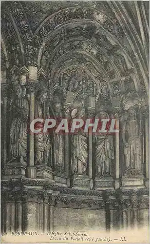Cartes postales Bordeaux L'Eglise Saint Seurin Detail du Portail (Cote Gauche)