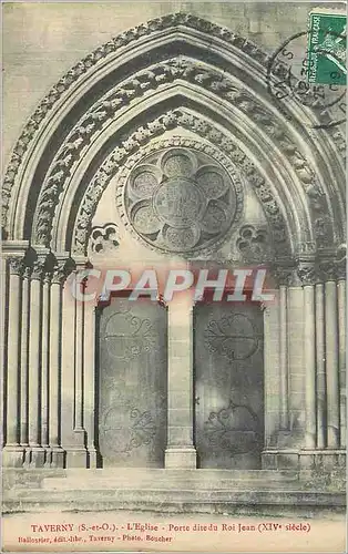 Ansichtskarte AK Taverny (S et O) L'Eglise Porte dite du Roi Jean (XIVe Siecle)