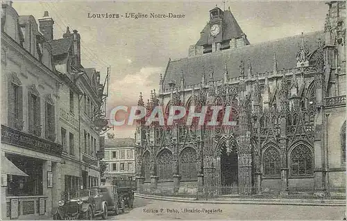 Cartes postales Louviers L'Eglise Notre Dame Automobile